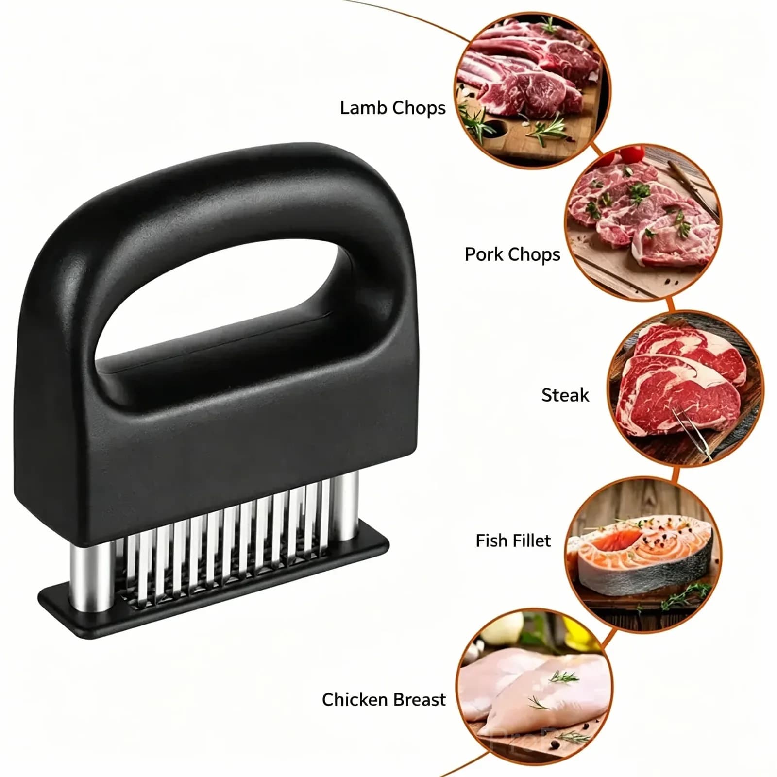 Portable 48-Pin Spring Meat Tenderizer for Kitchen - Alt