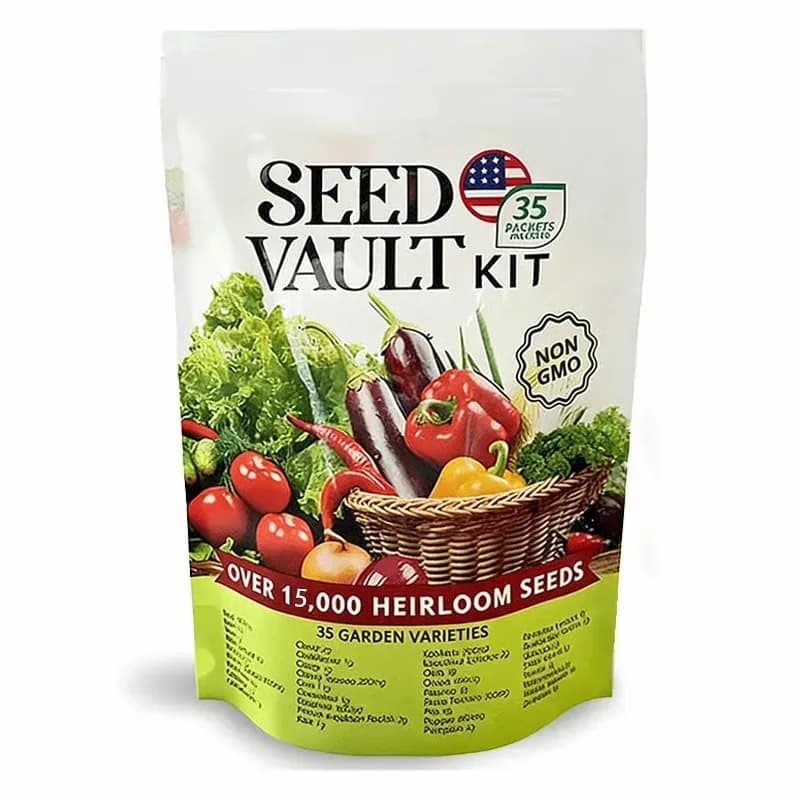 Survival Seed Vault, 35 Varieties, 15,000+ Seeds, 1 Pack - Main