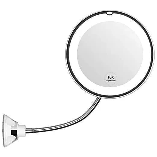 360° Flexible Light-Up 10X Magnification Makeup Mirror - 1 Piece - View 7