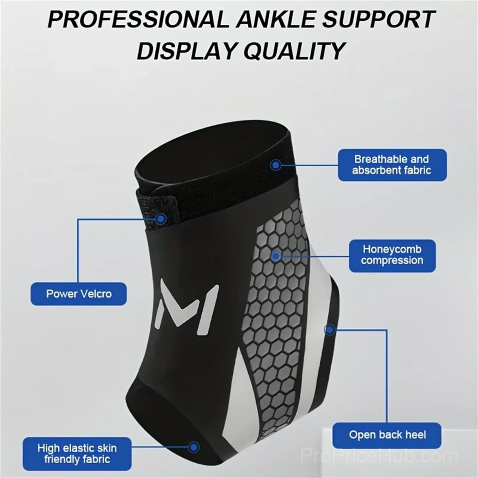 Lightweight Compression Ankle Brace Support, Black-Green - View 4