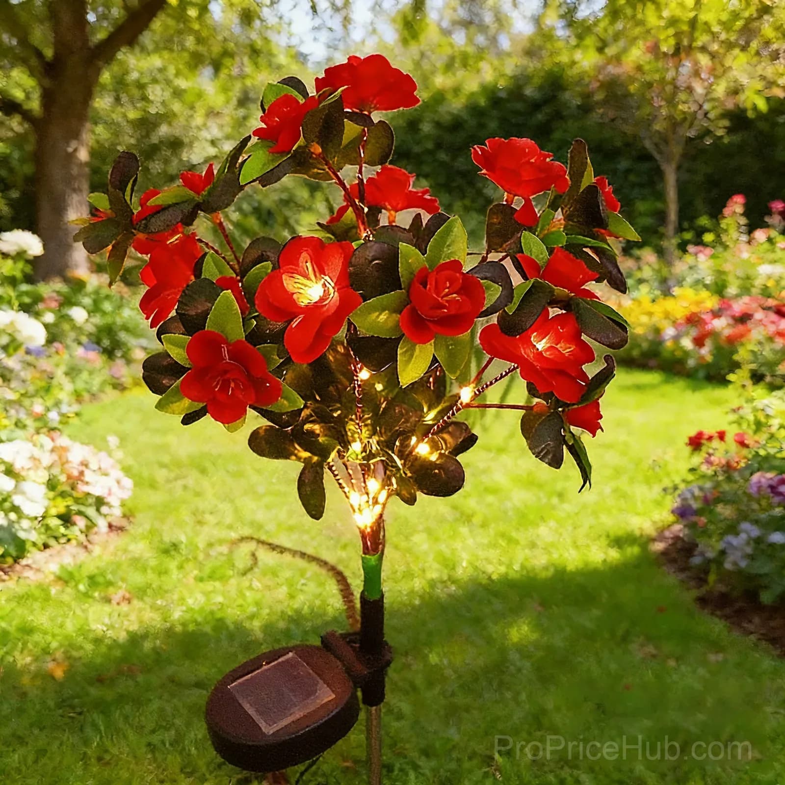 LED Solar Flower Lights - Rhododendron Outdoor Simulated Flower Lamp - View 3
