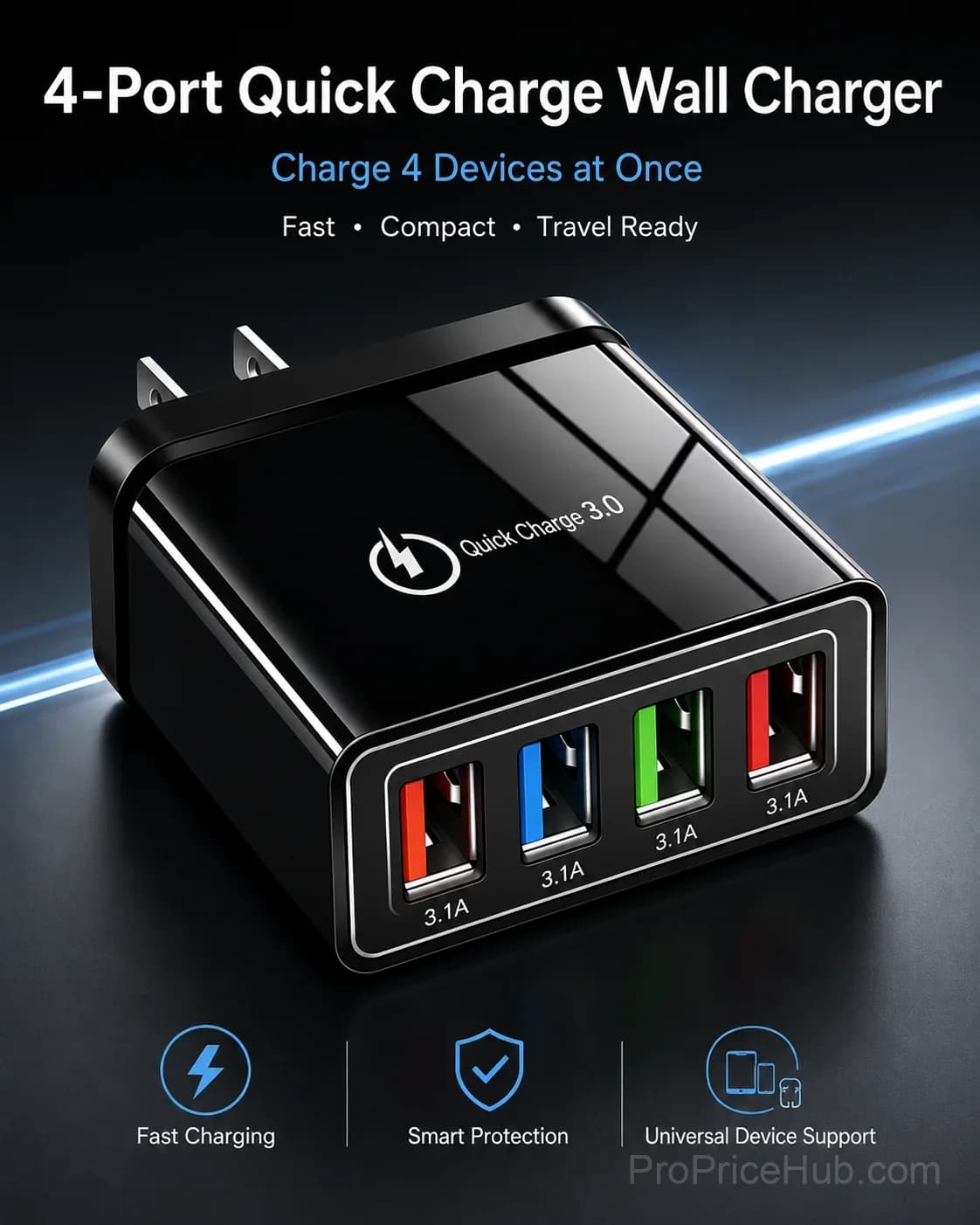 The Charger Big Tech Hates⚡4-Port Quick Charge 3.0 + AI Performance Boost - Main