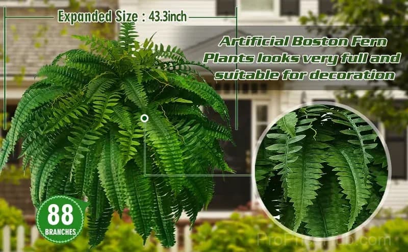 UV Resistant Lifelike Artificial Boston Fern - View 9