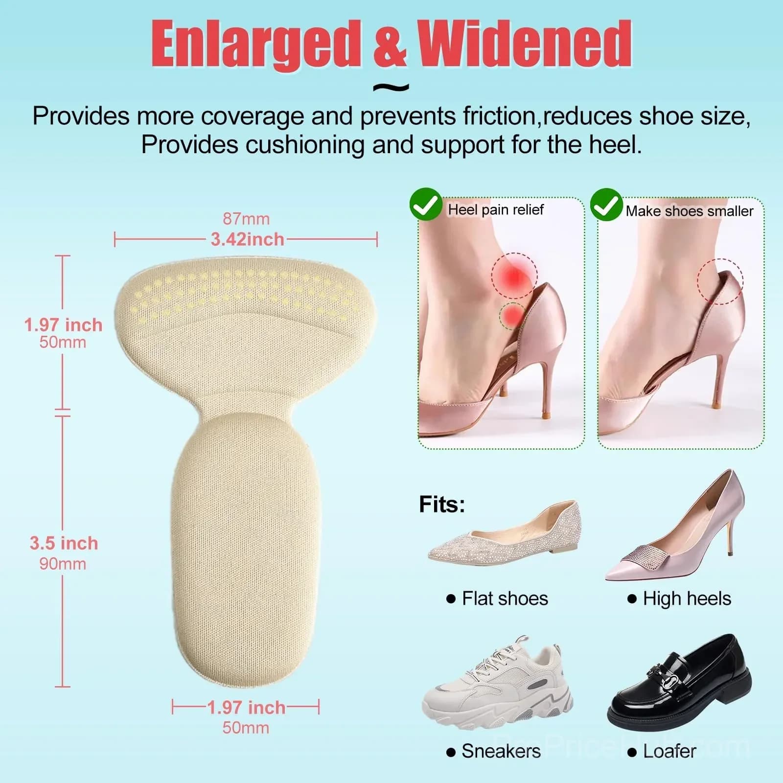 Anti-Slip Soft Heel Cushion Pads - Heel Protectors for Women & Men - Alt