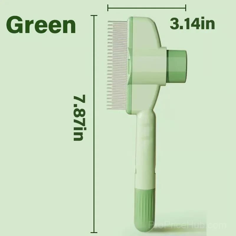 Self-Cleaning Pet Flea Comb Grooming Brush, Green, 1 Pc - Main