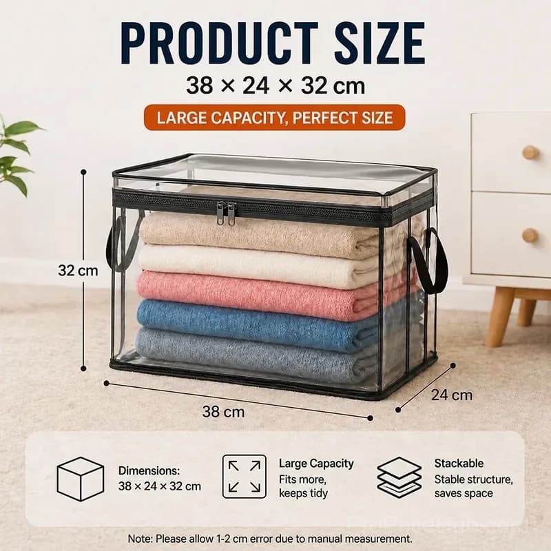 Large Heavy-Duty Thick Plastic Clear Storage Bag for Clothes, Moving & Storage - View 15