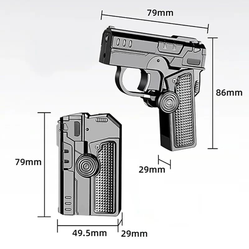 Multi-Functional Foldable Windproof Lighter, Black - View 7