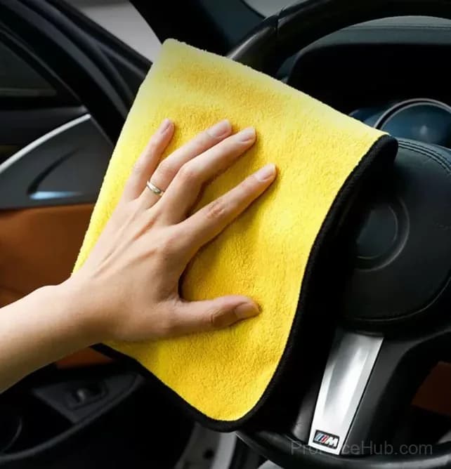 Extra soft, thick, quick-drying microfiber car cleaning towels, polishing and waxing car detailing towels - Alt
