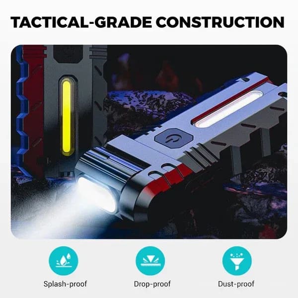 180° Rotating Head LED Work Light – Dual Beam, Magnetic Base, USB-C Rechargeable - View 4