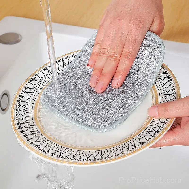 5-Pack Double-Sided Non-Scratch Steel Wire Scrubber Cloths - Main