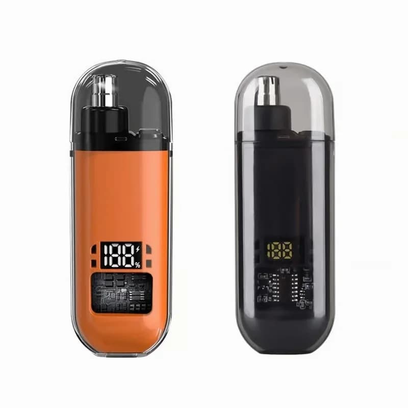 LED Display Precision Nasal Hair Trimmer, Orange/Blue/Black - View 3