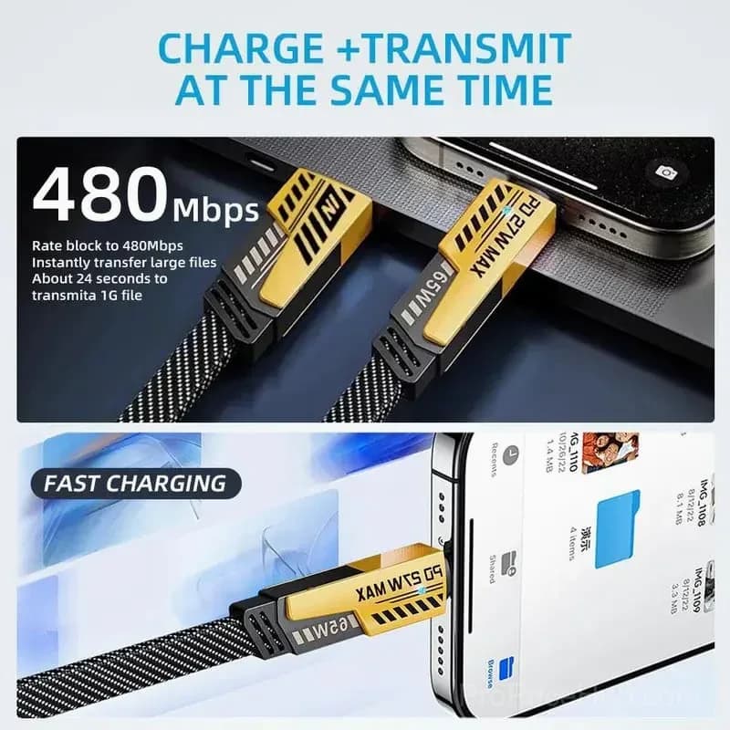 2-Pack USB-C & USB-A Fast Charger Adapter, Multiple Ports - View 5