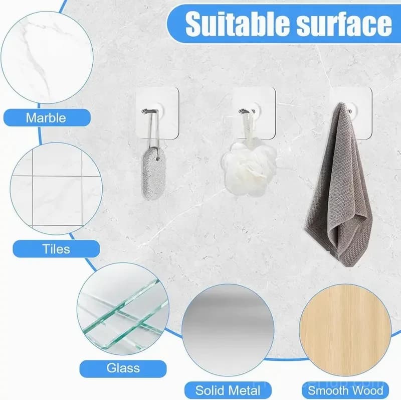 Self-Adhesive Acrylic Photo Hooks, Stainless Steel & Ceramic - View 6