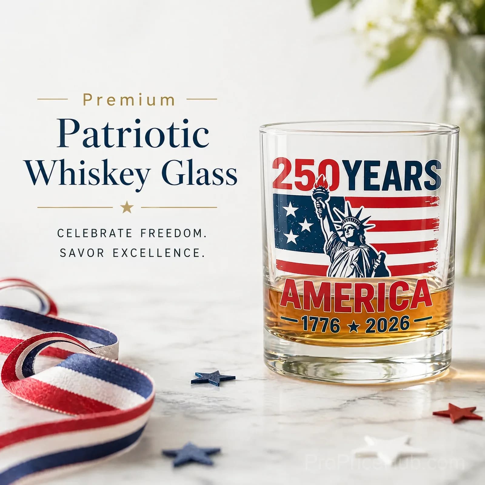 250th Anniversary American Patriotic Whiskey Glass 1776-2026 - View 21