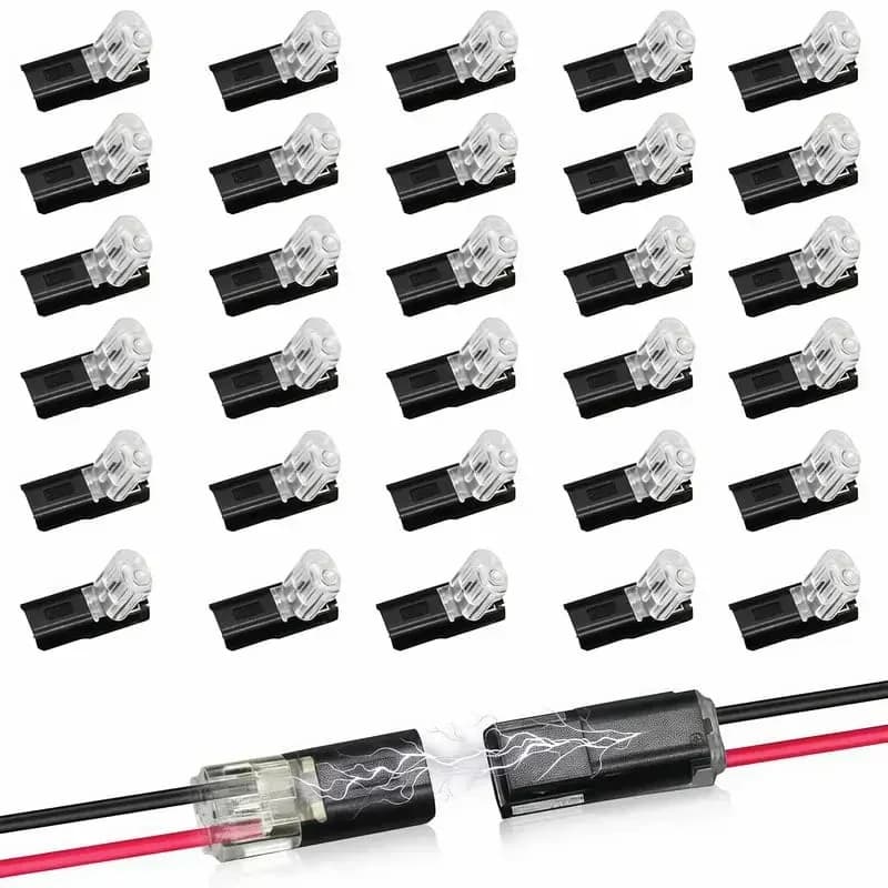 Double-Wire 2-Pin LED Light Strip Plug-in Connector - Alt
