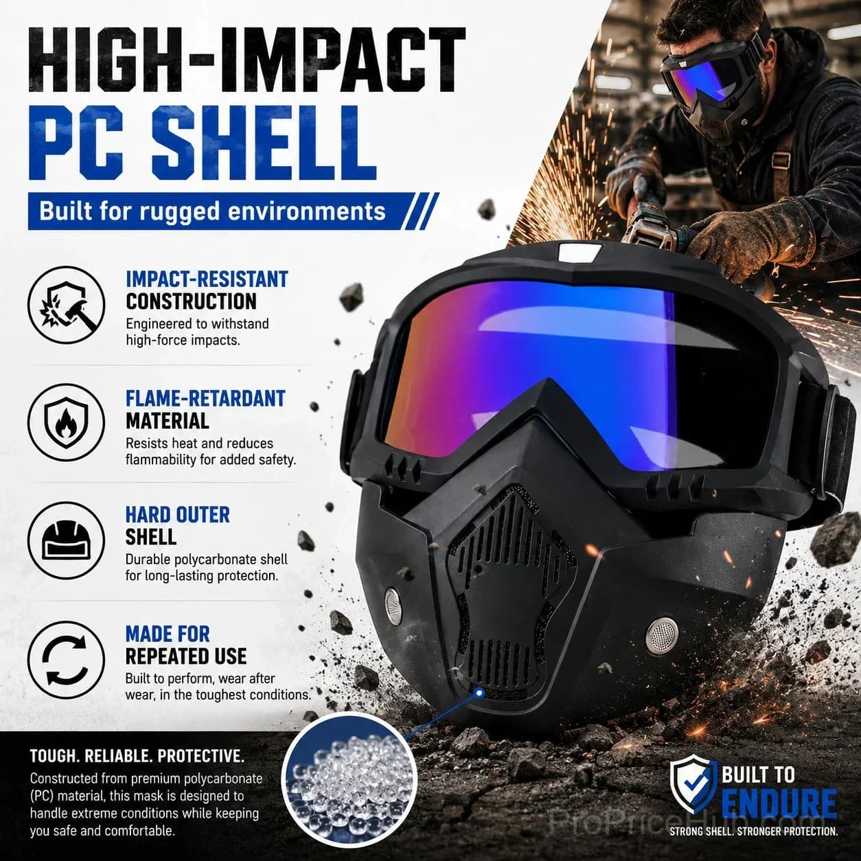 Auto-Darkening Welding Goggles, Anti-Fog Skiing & Dustproof Safety Mask - View 8