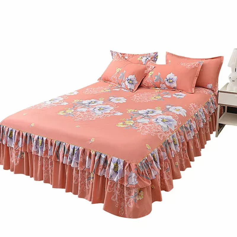3-Piece Green Ruffled Bed Skirt Set, Cot Size 40 x 75 in - View 21