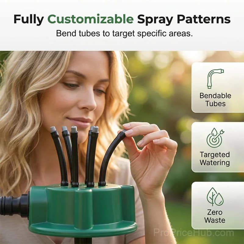 360° Multi-Directional Lawn Sprinkler with Flexible Spray Nozzles - Alt