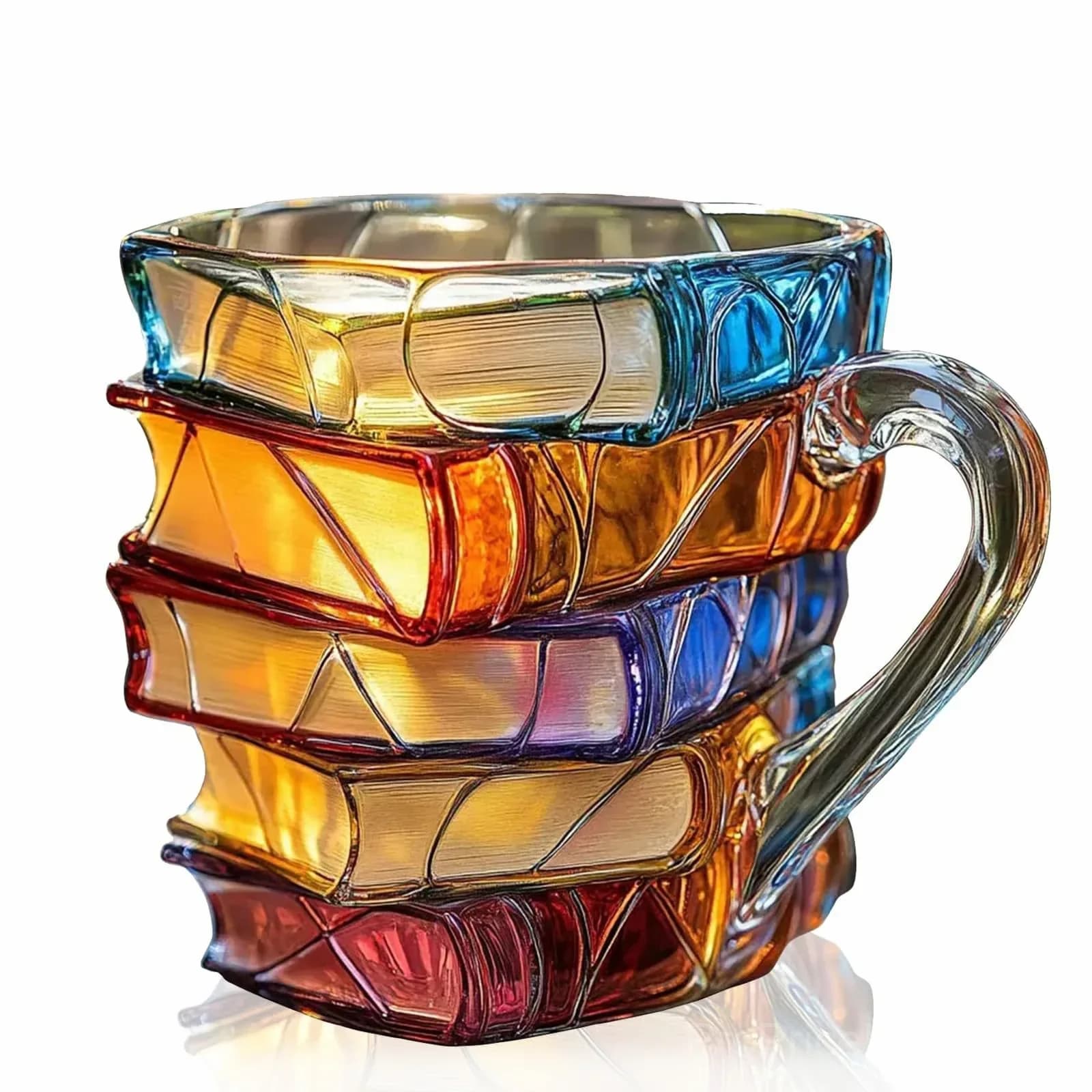 3D Painted Book Glass Coffee Mug, Book Lover Cup, Style A - View 7