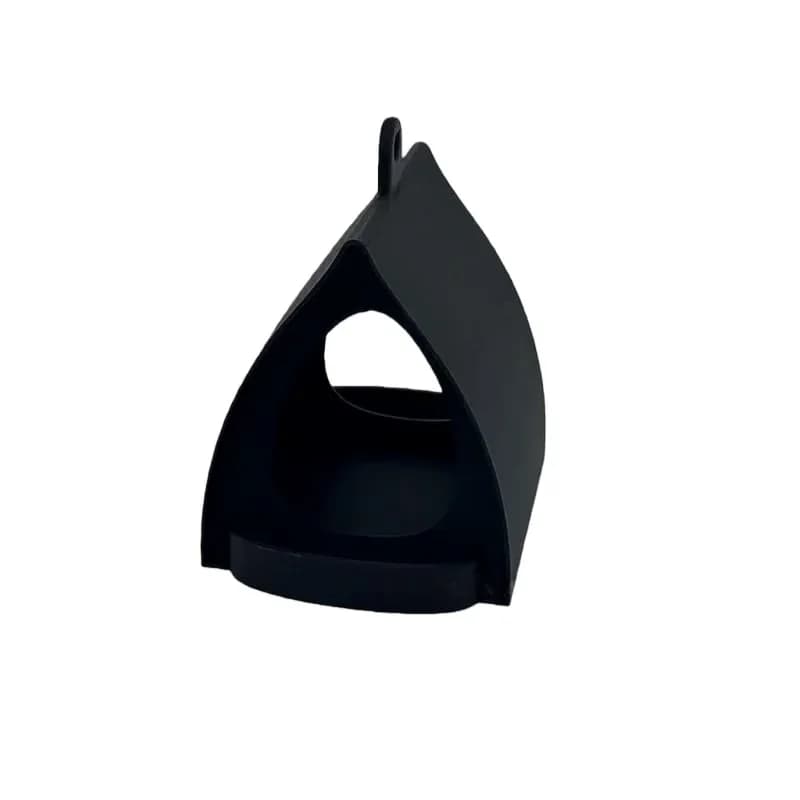 Gray Hanging Bird Feeder with Roof for Garden - View 8