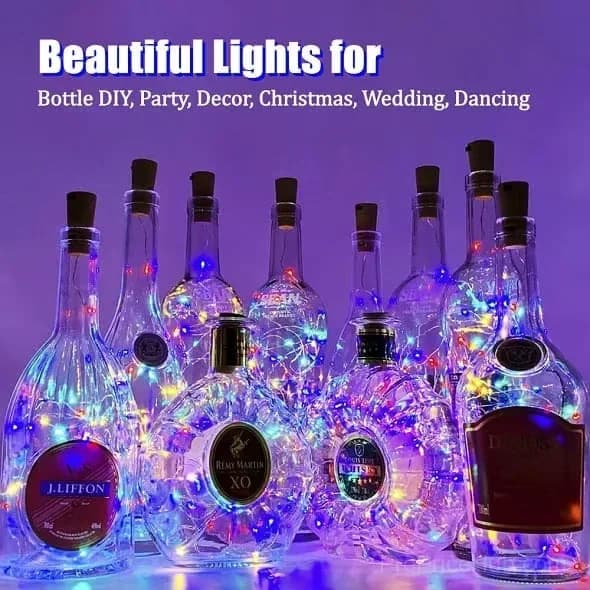 Multicolor Battery-Operated Bottle Lights with Replaceable Batteries - Alt