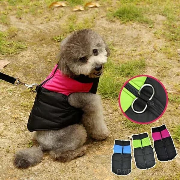 Winter Warm Waterproof Dog Vest with Zipper, Blue, Size S - View 14
