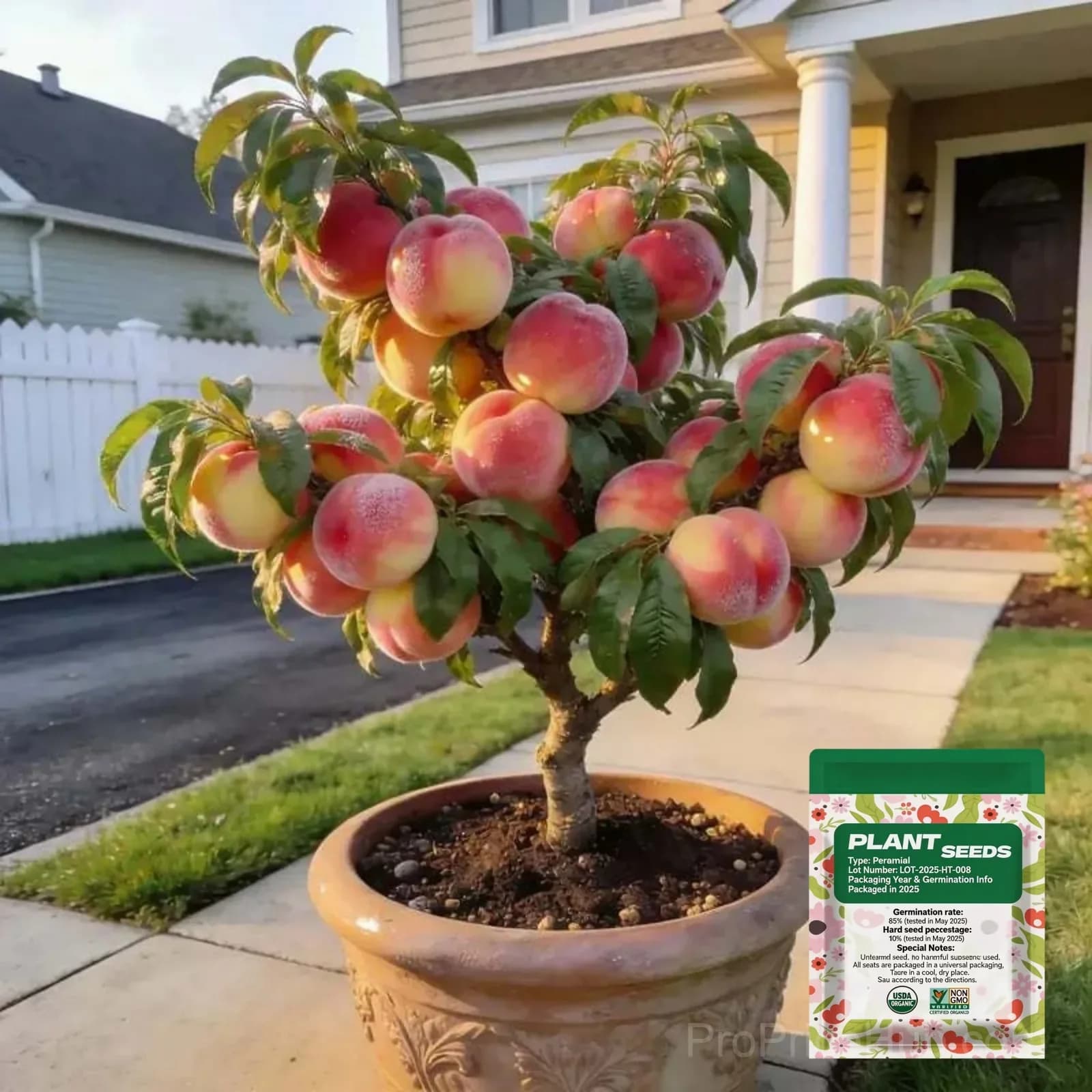 Heirloom Honey Red Dwarf Peach Tree Live Seeds - View 5