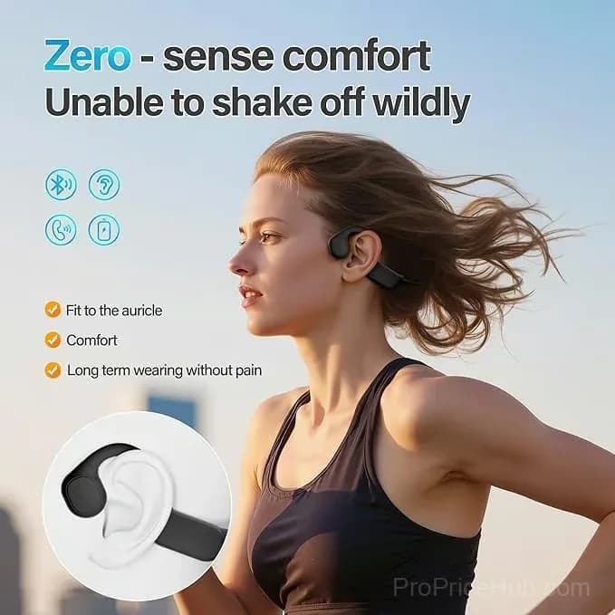 Black Gas Conduction Headphones, Sweatproof, Memory Card Supported - View 2