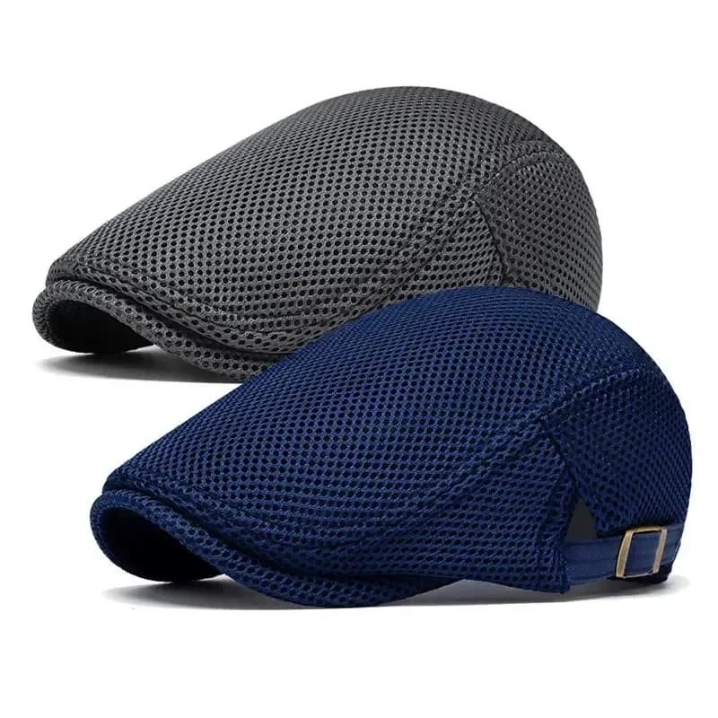 Men's Breathable Mesh Flat Cap – Adjustable Newsboy Ivy Beret Summer Hat - View 20