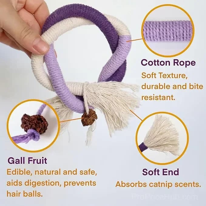 Orange Cat Chewing Rope Toy - Alt