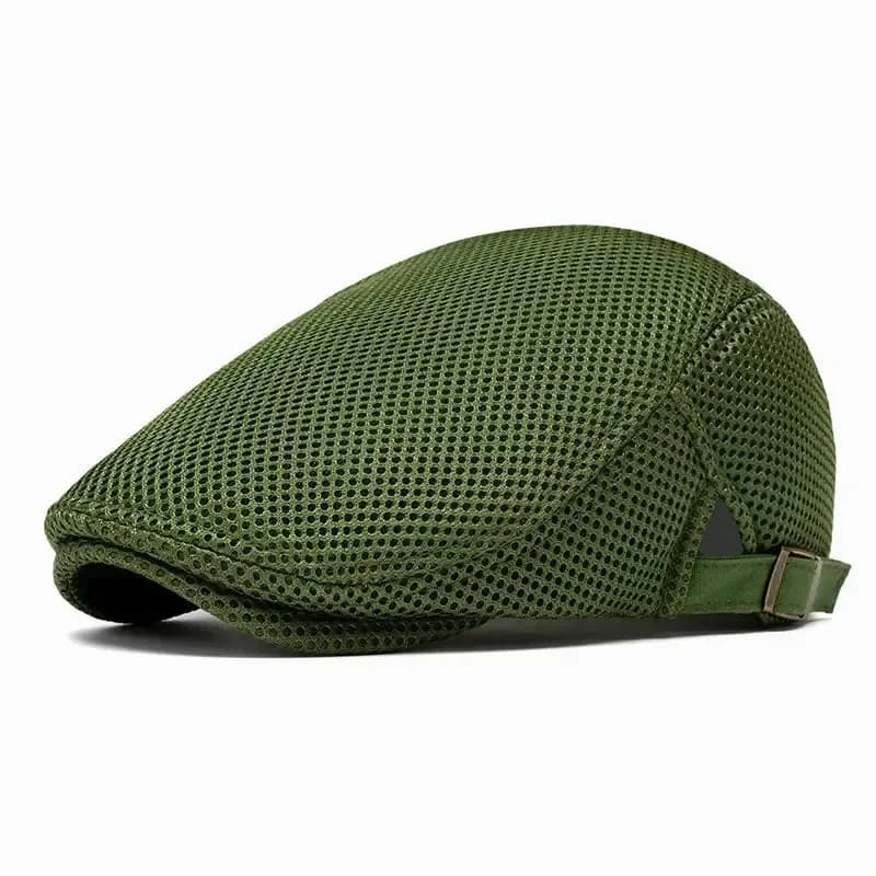 Men's Breathable Mesh Flat Cap – Adjustable Newsboy Ivy Beret Summer Hat - View 12