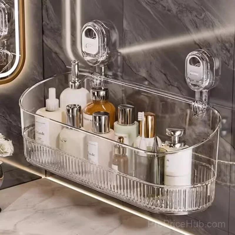 No-Drill Bathroom Suction Storage Box, Large Capacity - View 7