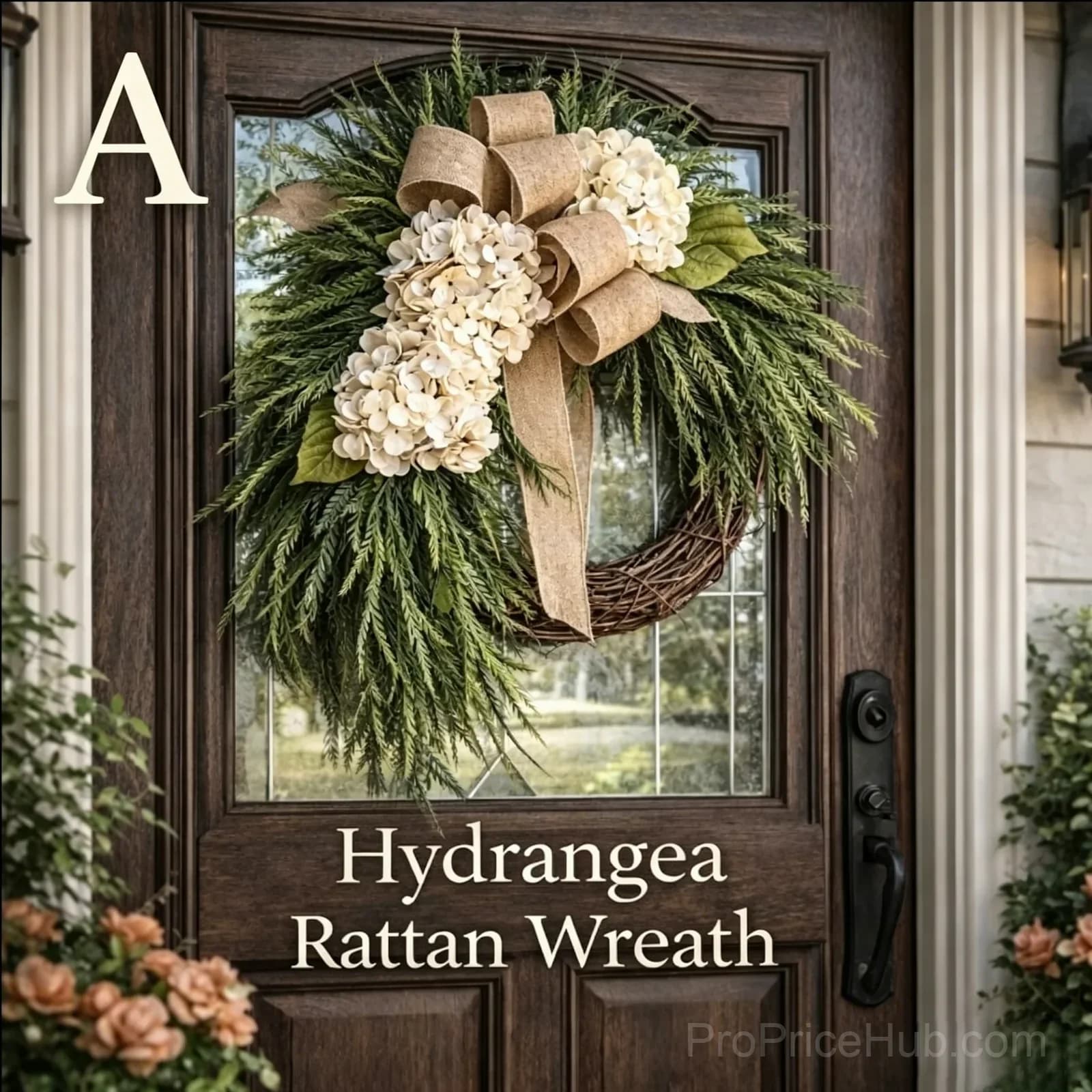 Handcrafted Hydrangea Wreath – All-Season Front Door Decor - Main