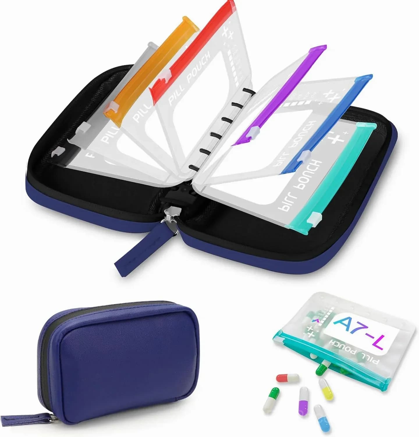 Waterproof Pill Pouch Set - 14 Bags for Storage & Organization - View 9