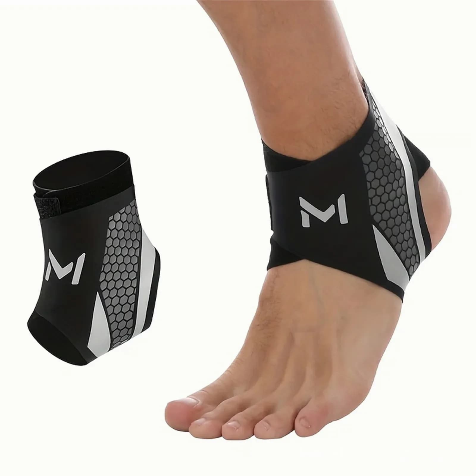 Lightweight Compression Ankle Brace Support, Black-Green - View 7