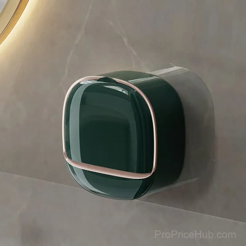 White Soap Holder with Drain Tray for Sink or Shower - View 10
