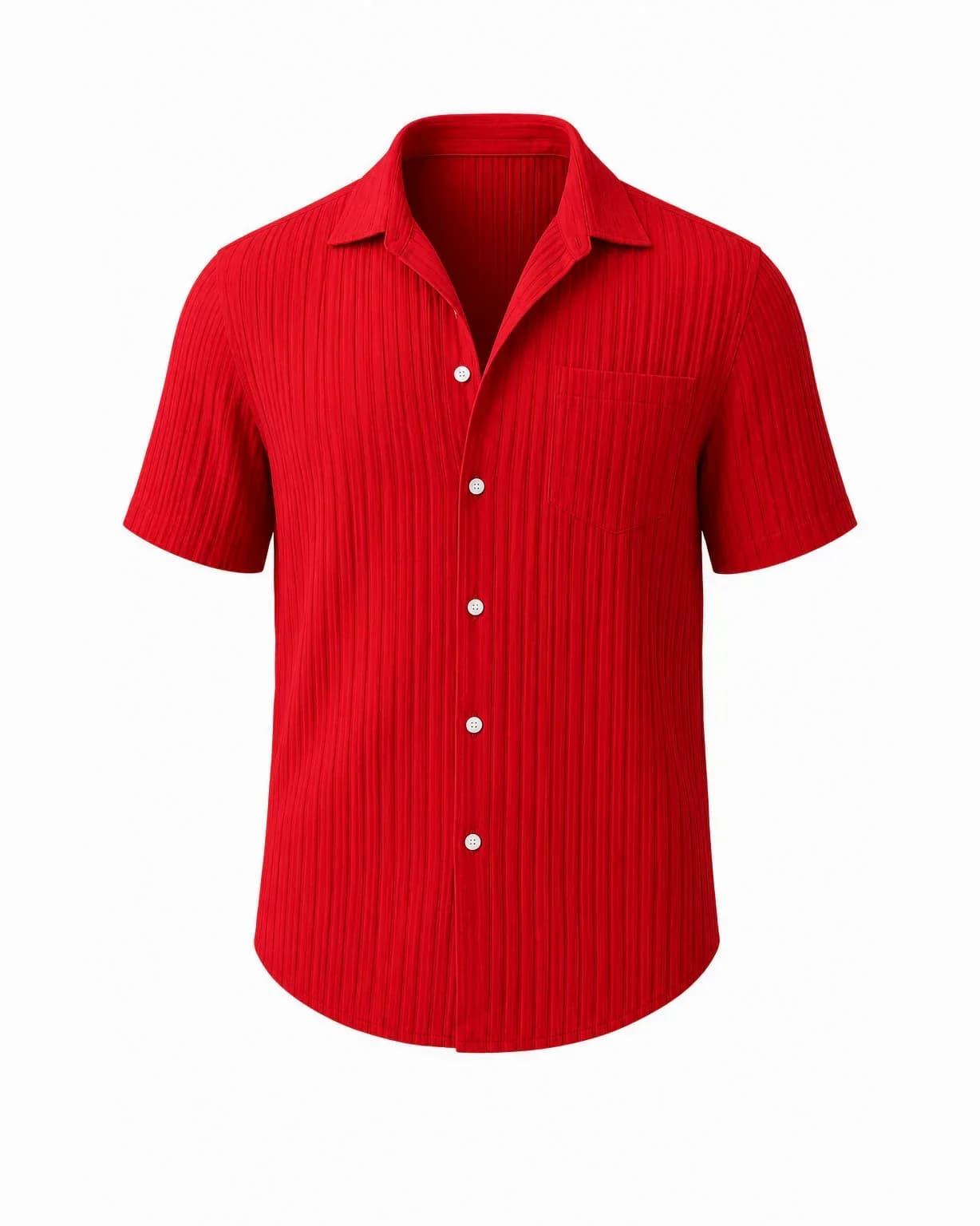 Men's Striped Jacquard Textured Short Sleeve Summer Beach Shirt - View 12