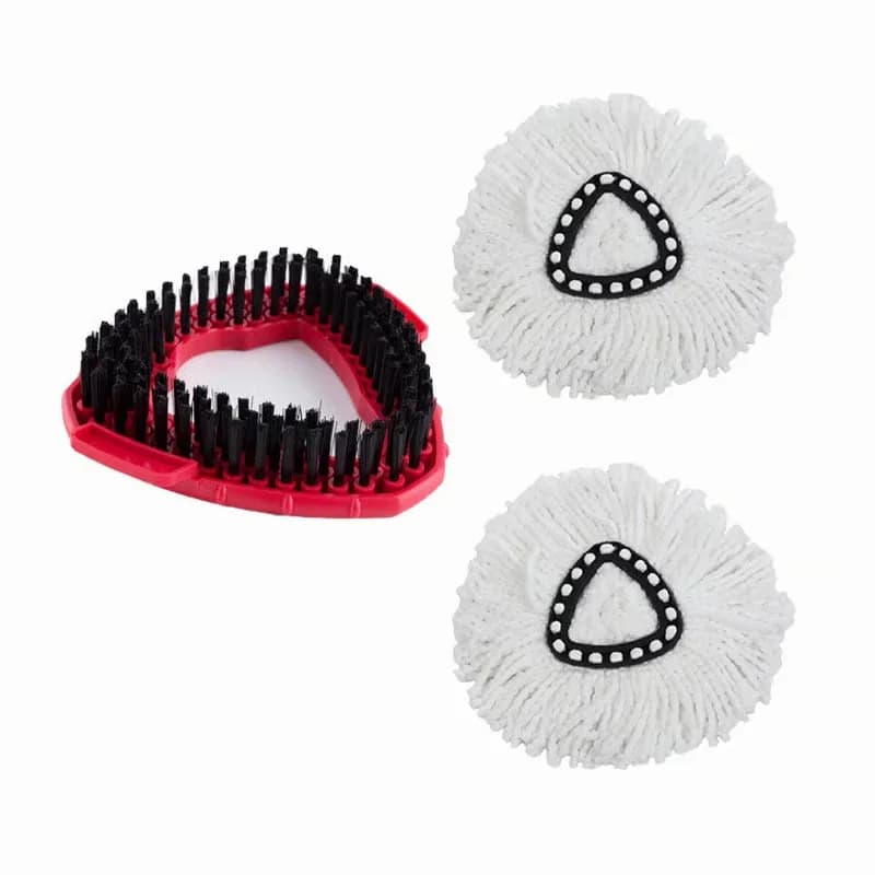 Triangular Rotating Floor Mop Head Brush, White - Alt