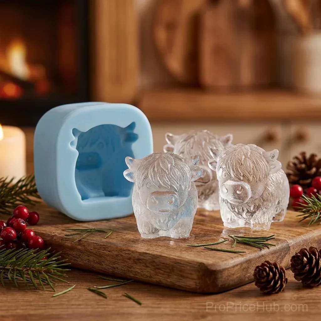 Mini Highland Cow 3D Ice Cube & Dessert Mold for Drinks & Parties - View 5