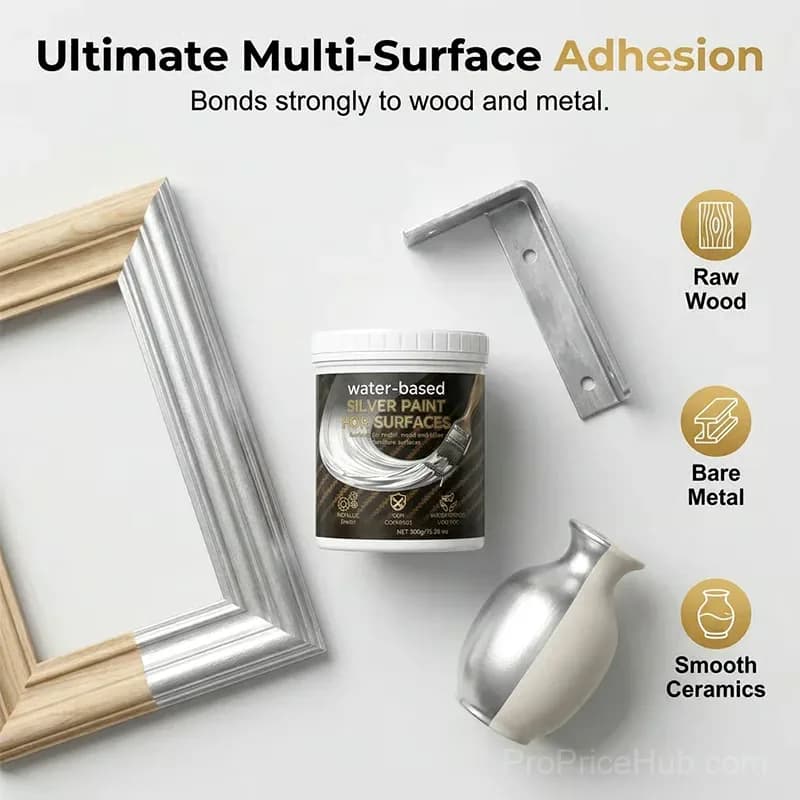 Water-Based Silver Paint for Metal and Wood, 80ml - View 11