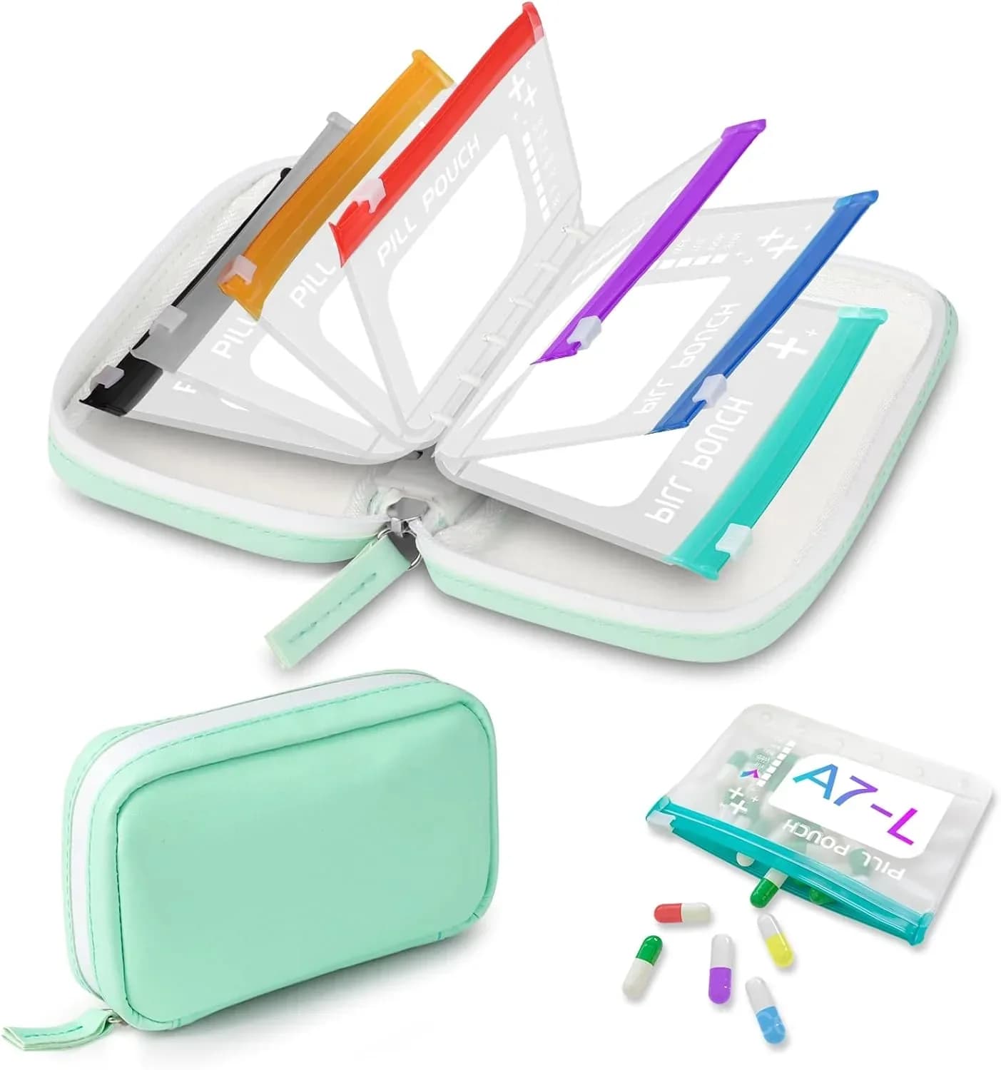 Waterproof Pill Pouch Set - 14 Bags for Storage & Organization - Main