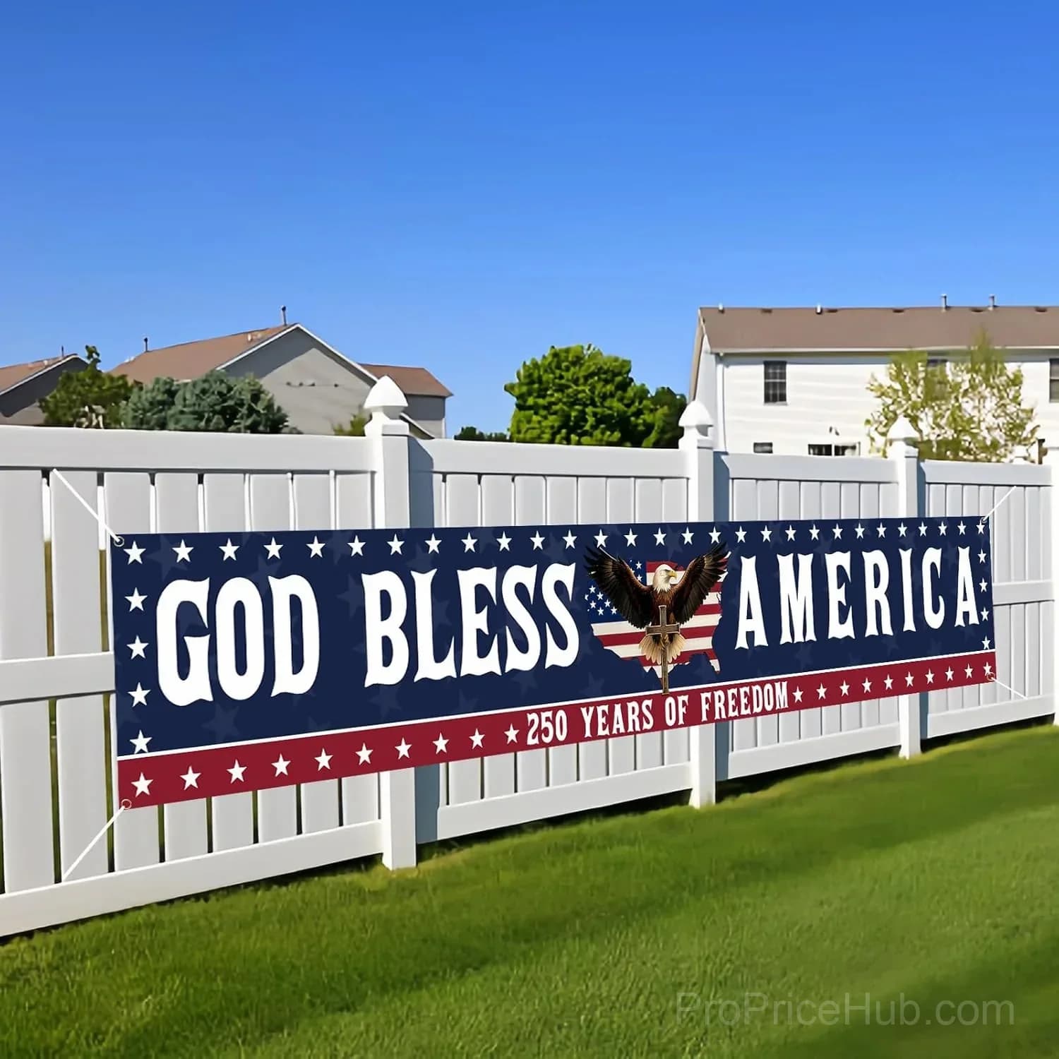 God Bless America 250th Anniversary Patriotic Outdoor Banner - Main
