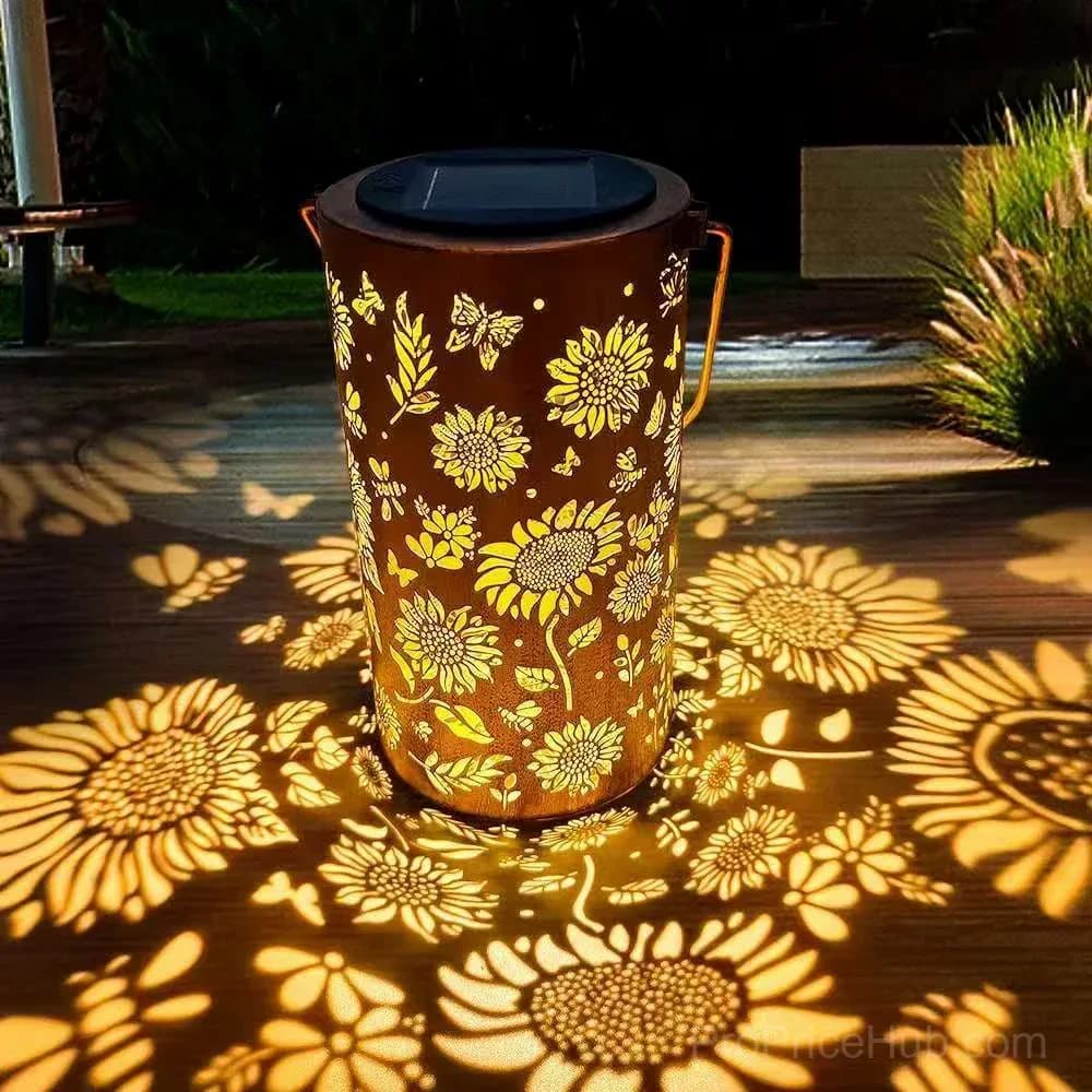 Colorful Sunflower Glow Solar Garden Lantern - Main