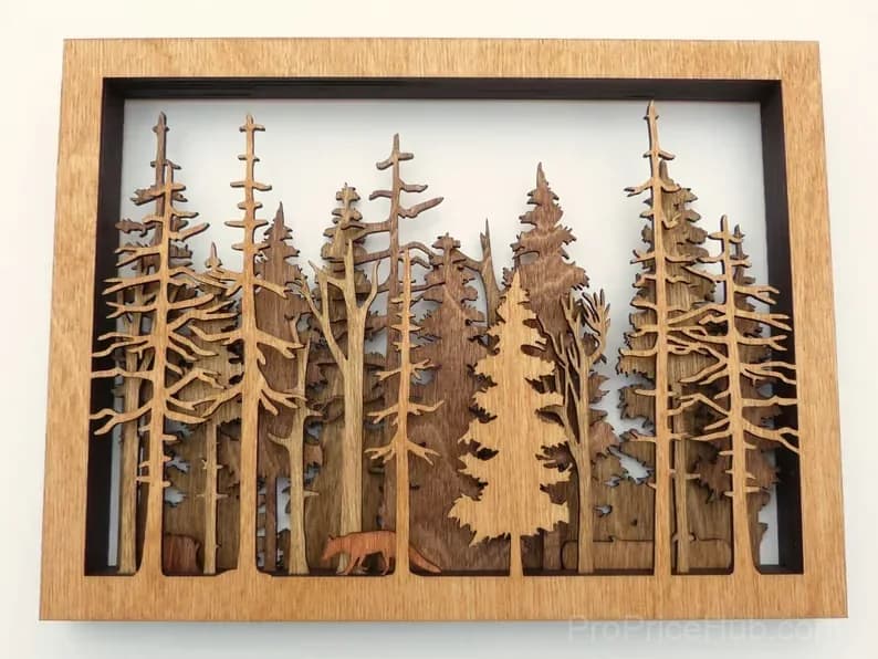 Handcrafted 3D All Natural Forest Wildlife Art - Main