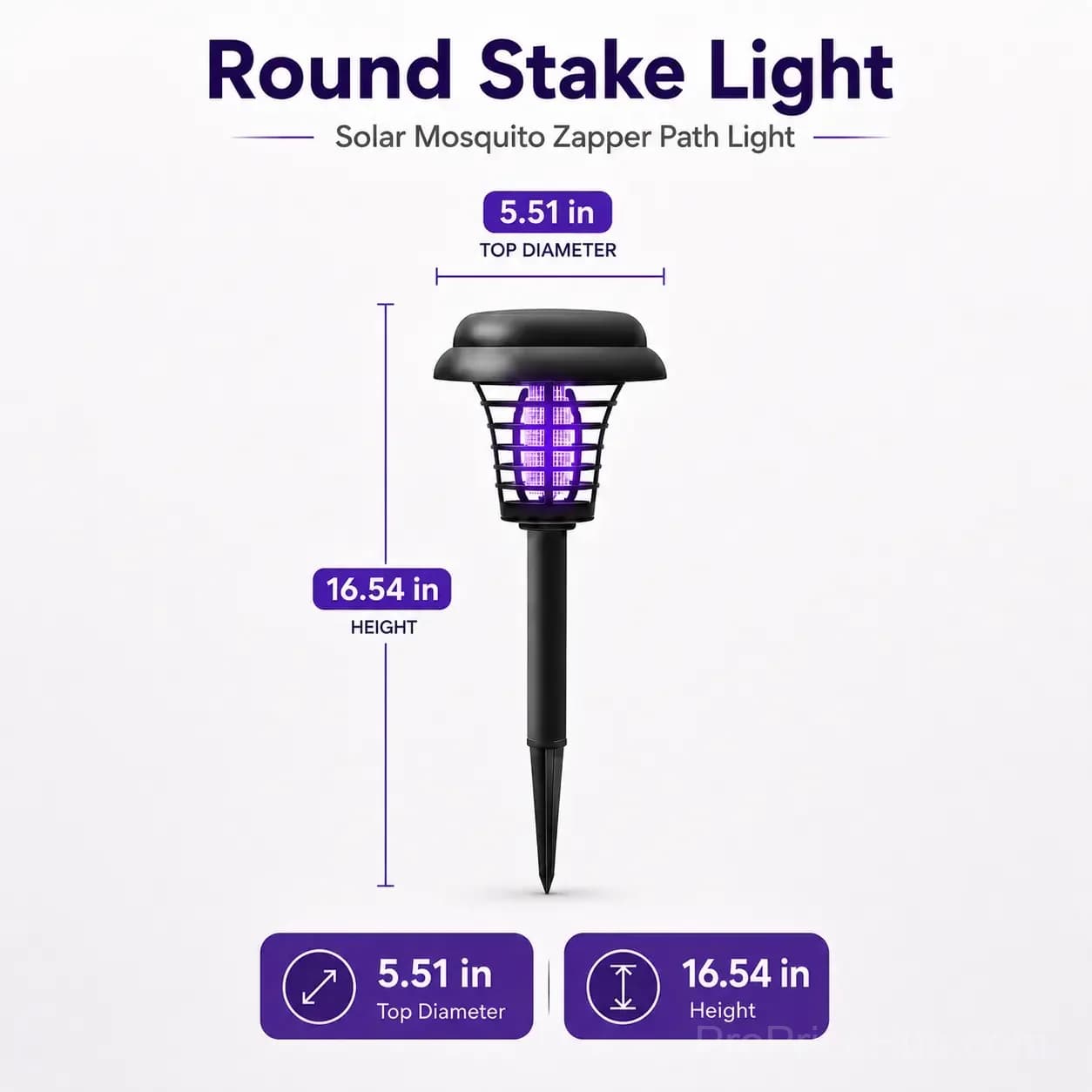 Solar Mosquito Zapper 2-in-1 Bug Killer & Yard Light - View 11