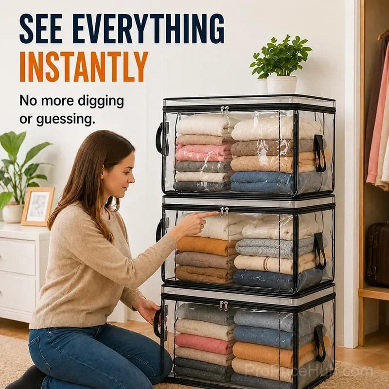 Large Heavy-Duty Thick Plastic Clear Storage Bag for Clothes, Moving & Storage - View 6