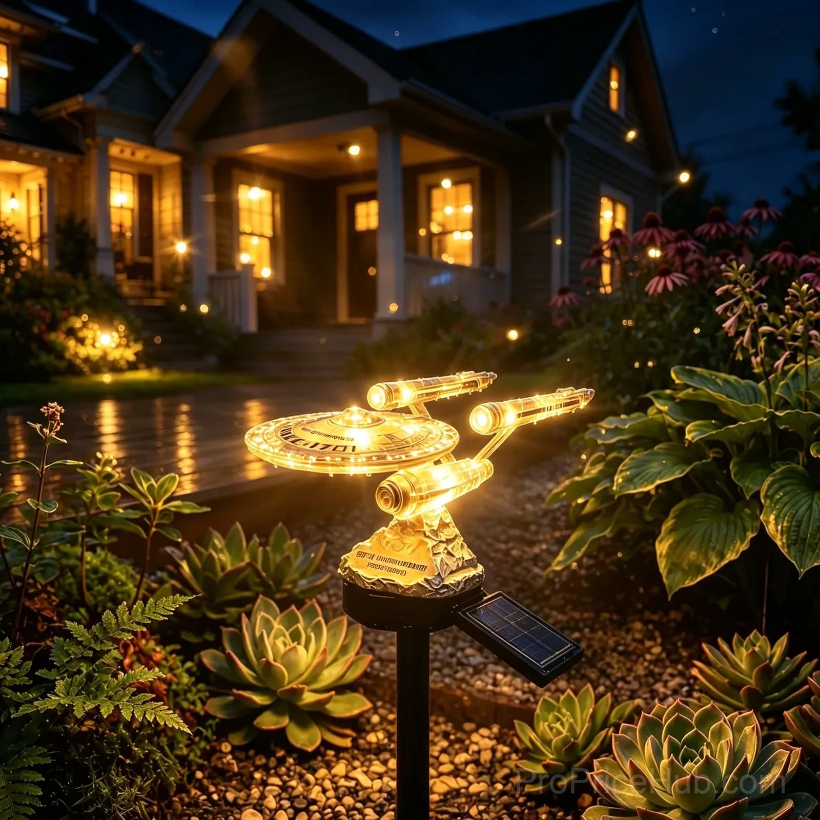 Sci-Fi Starship Solar Garden Light - Outdoor Decor - Main