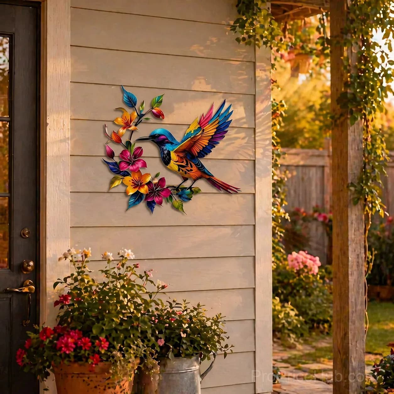 Hummingbird Bloom Metal Wall Art - View 9
