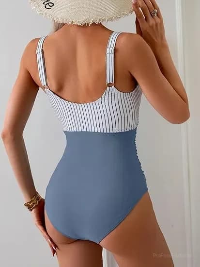 Women's Tummy Control Cutout One-Piece Swimsuit, Pink, S - View 3
