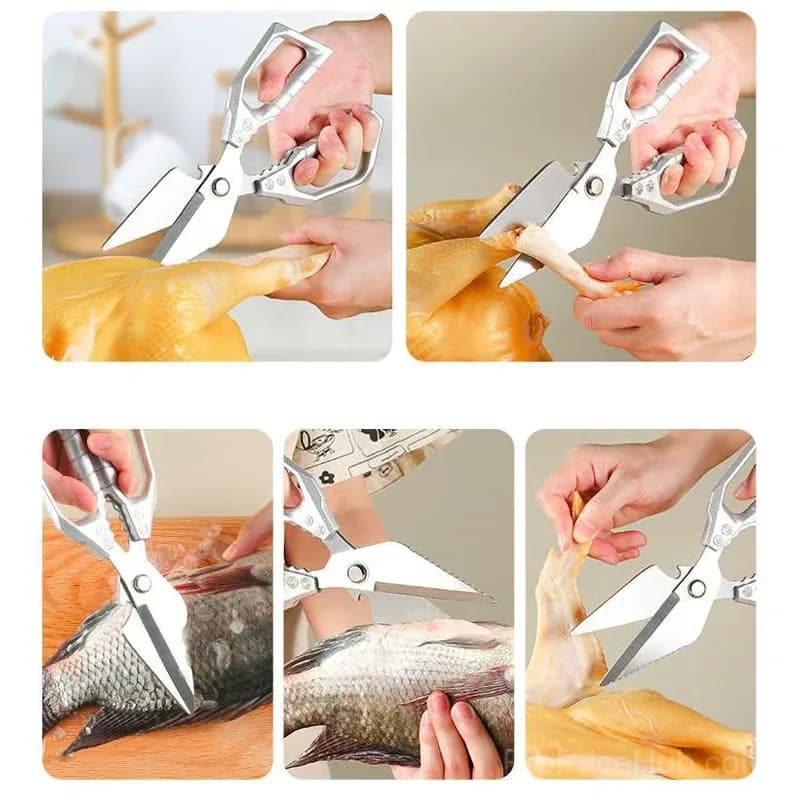 Heavy-Duty Multifunction Kitchen Shears, Silver - View 3